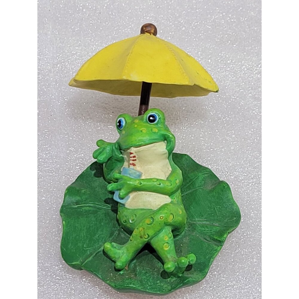 The Hip Hops Fantasy Island Hopper Russ Berrie #14461 2" Frog Figurine Umbrella